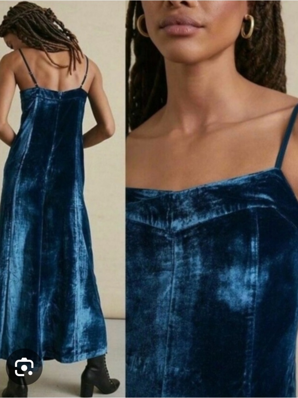 Anthropologie, gorgeous blue velvet dress, size XS
